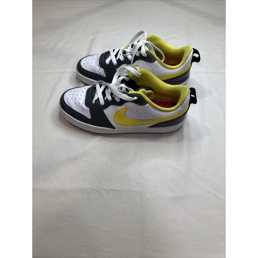 Nike Court Borough Low 2 Gray White and Yellow Smiley (GS) DO6688-100 Size 5.5YU - Picture 7 of 8